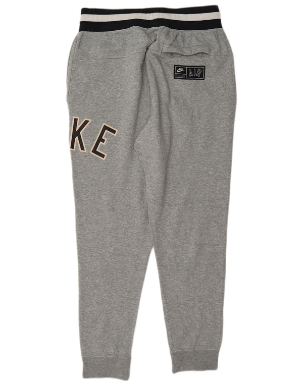 Nike Mens Graphic Tracksuit Trousers Joggers Large Grey Flecked Cotton