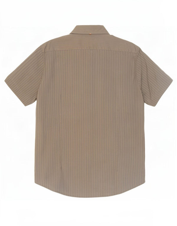 Hugo Boss Chemise à manches courtes pour hommes 2XL Coton à fines rayures kaki