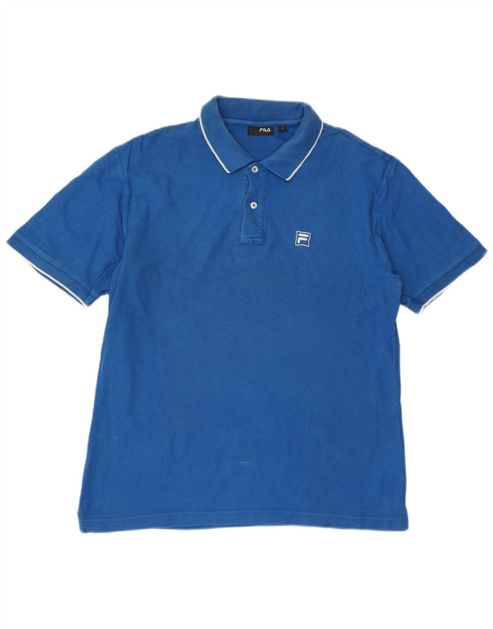 FILA Mens Polo Shirt Large Blue Cotton