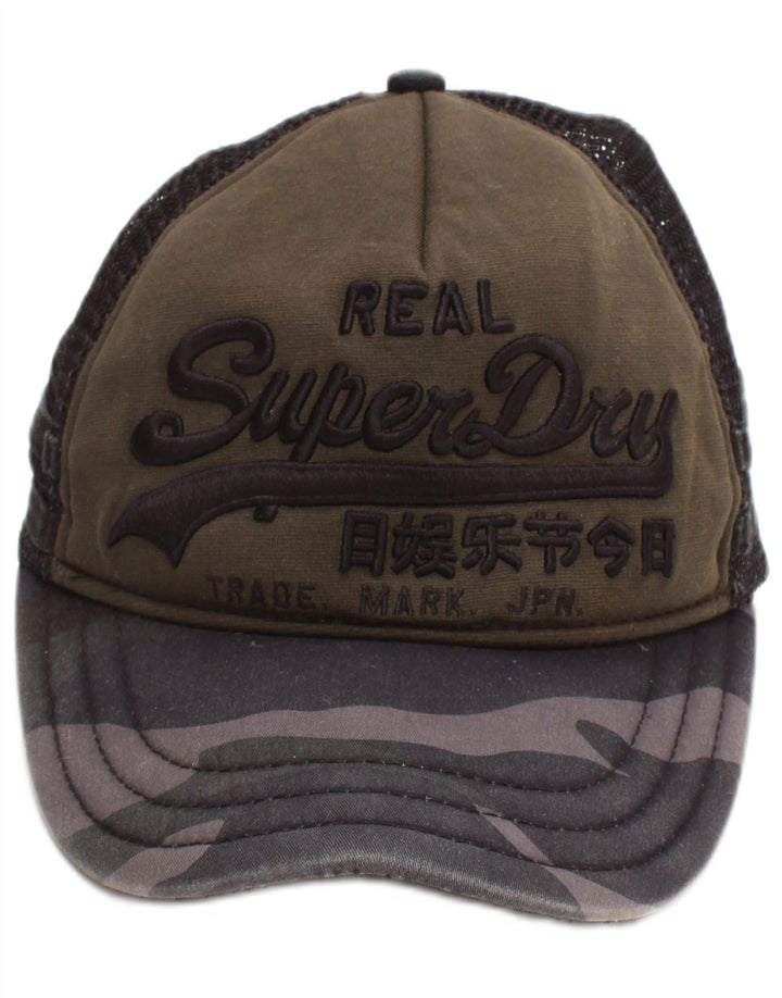 Superdry Mens Graphic Trucker Cap One Size Khaki Viscose