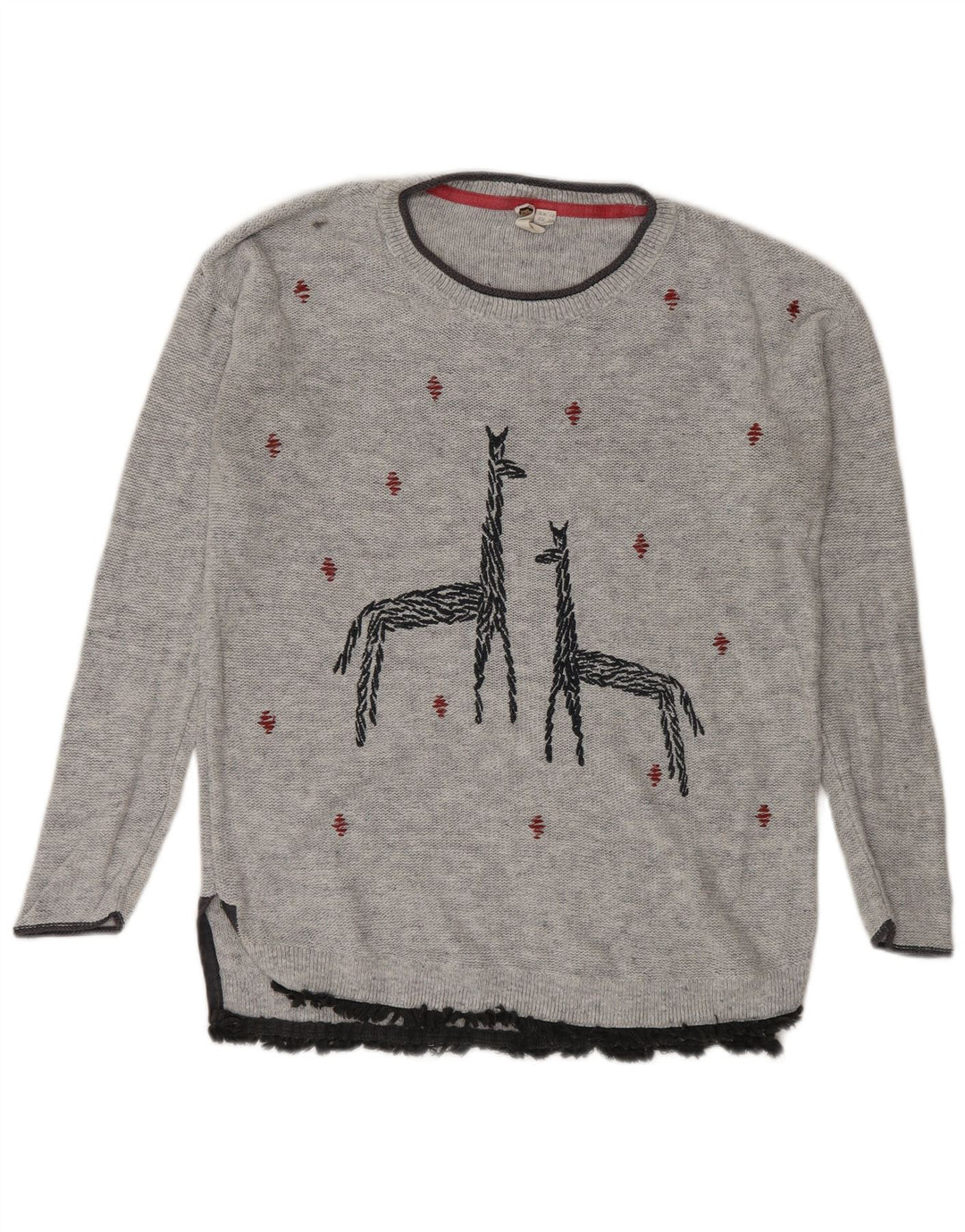 White Stuff Womens Longline Boat Neck Jumper Sweater UK 10 Small Grey