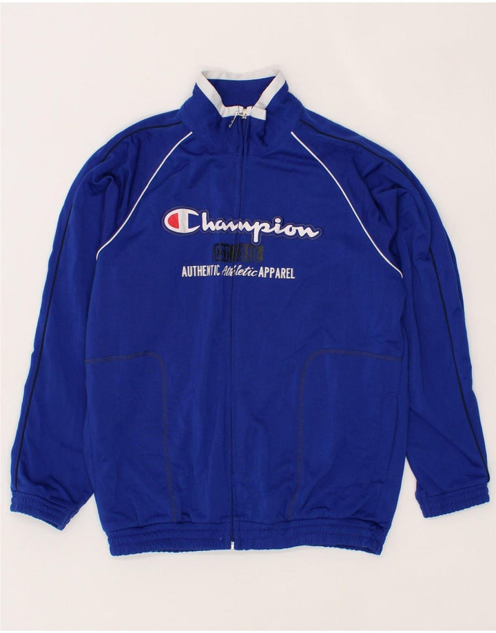 CHAMPION Boys Graphic Tracksuit Top Jacket 11-12 Years Large Blue Vintage Champion and Second-Hand Champion from Messina Hembry 