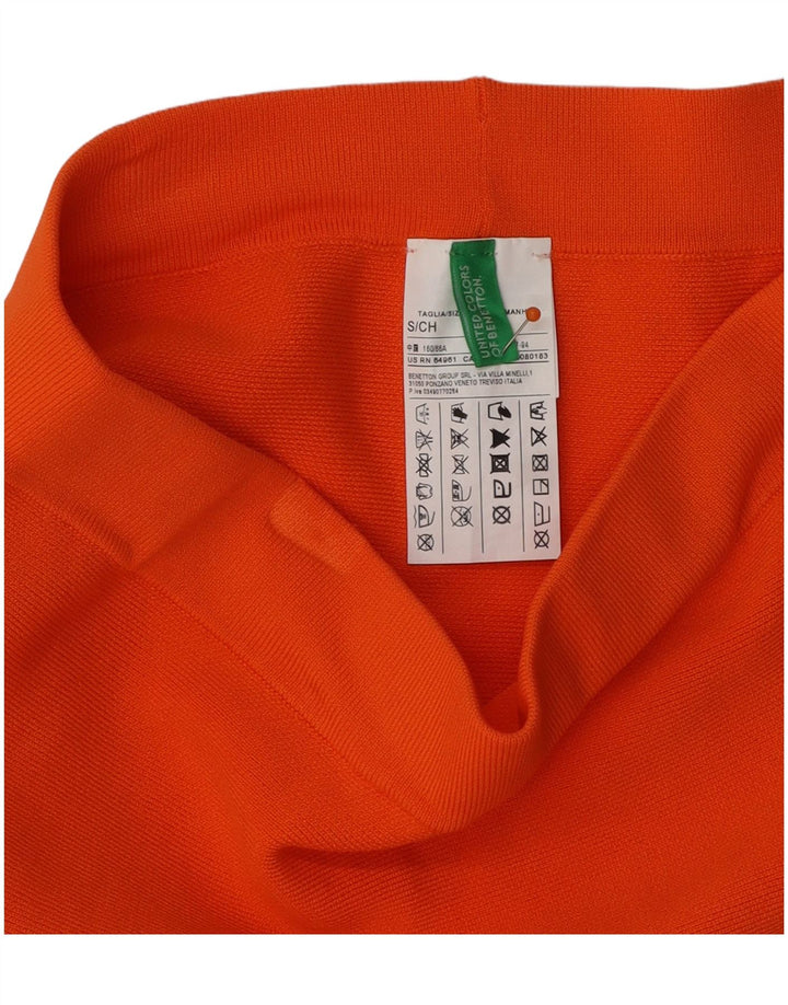BENETTON Womens A-Line Skirt Small W26  Orange Viscose