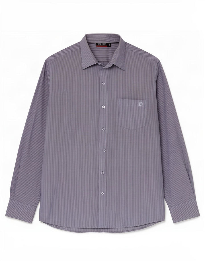Pierre Cardin Chemise Homme Grande Rayure Bleue Polyester
