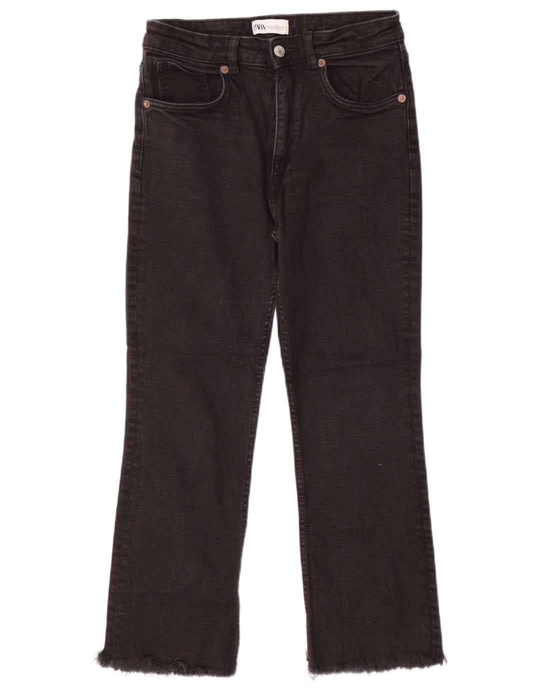 Zara Womens Cropped Jeans EU 40 Medium W30 L24 Black