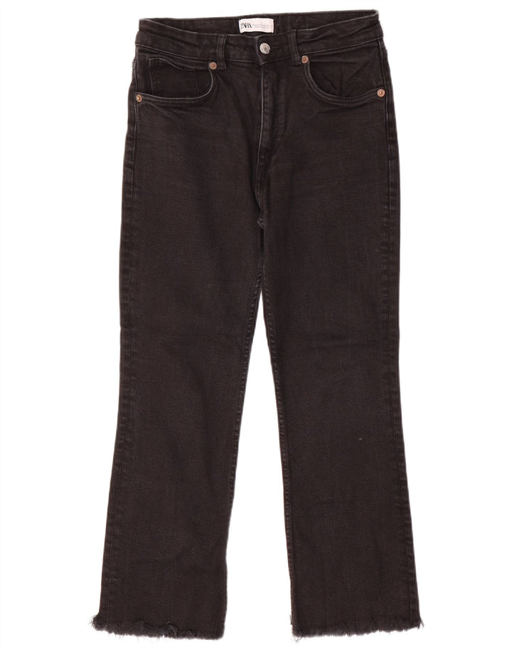 Zara Womens Cropped Jeans EU 40 Medium W30 L24 Black