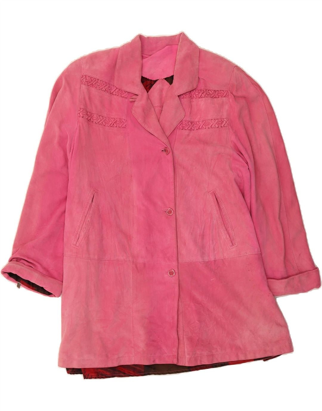 OLTREMODA Womens Suede Overcoat EU 44 XL Pink Leather Vintage Oltremoda and Second-Hand Oltremoda from Messina Hembry 