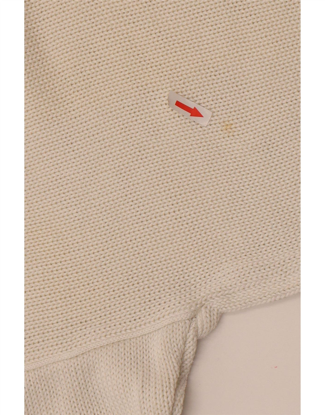 Vintage Womens Graphic V-Neck Jumper Sweater UK 14 Medium White