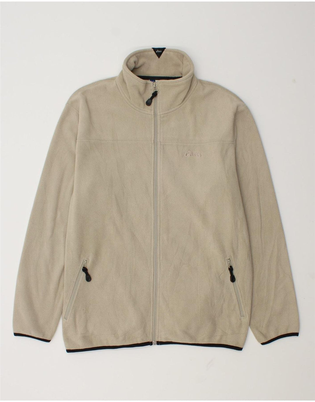 Asics Mens Fleece Jacket UK 40 Large Beige Polyester