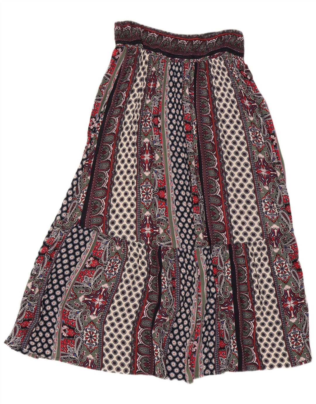 Monsoon Saia Cigana Feminina Média W30 Patchwork Multicolor Viscose