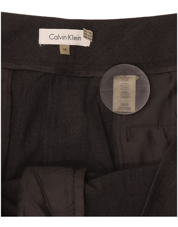 Calvin Klein Womens Bootcut Suit Trousers US 16 XL W38 L32 Grey Polyester