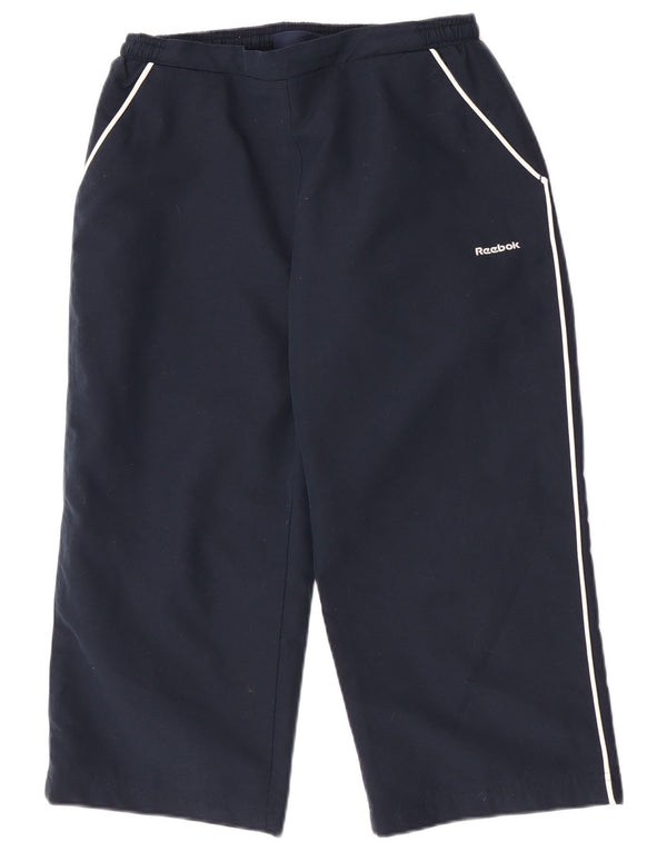 Reebok Dame Capri Træningsdragt Bukser UK 10 Small Navy Blue Sports