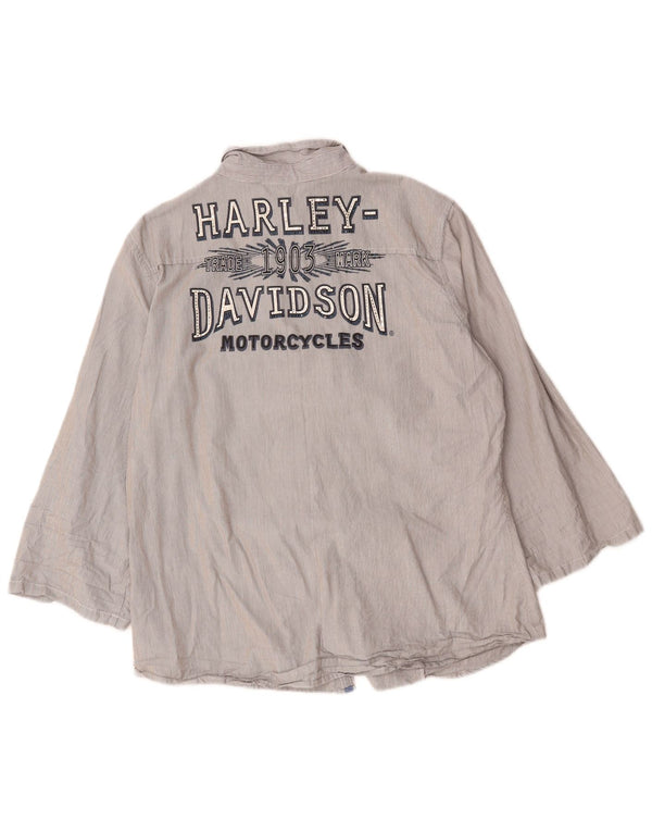 Camicia a maniche 3/4 grafica da donna Harley Davidson UK 18 XL Gessato grigio