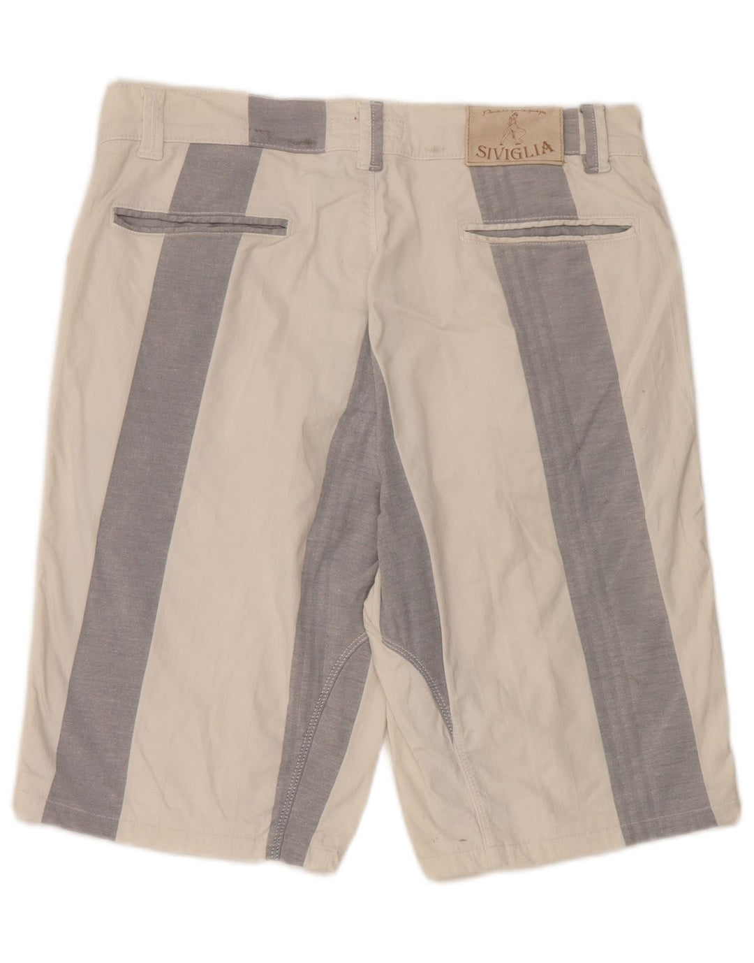 SIVIGLIA Mens Casual Shorts W33 Medium White Striped Cotton