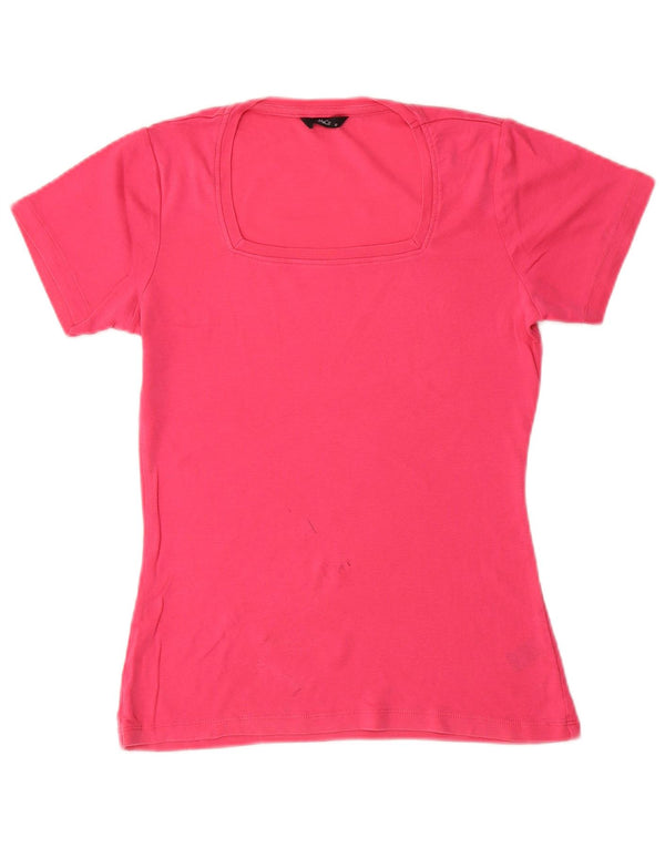 M&Co Womens T-Shirt Top UK 10 Small Pink Cotton