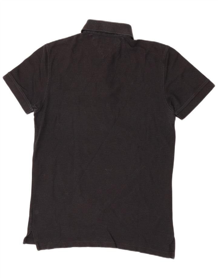 Tommy Hilfiger Mens Regular Fit Polo Shirt Small Black Cotton