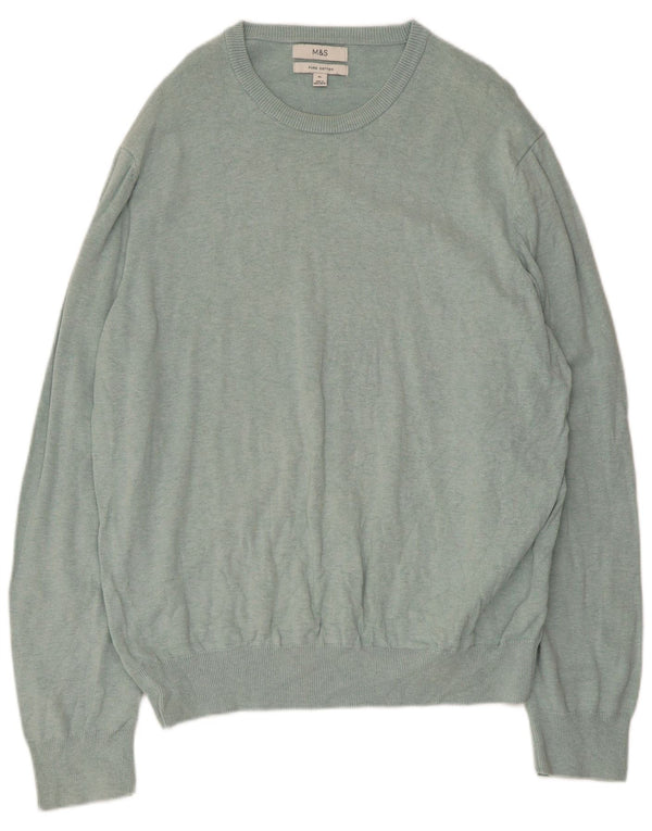 Suéter masculino Marks & Spencer com gola canoa XL algodão verde