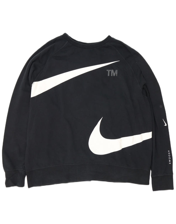 Nike Herren Graphic Sweatshirt Pullover 2XL Schwarz Baumwolle