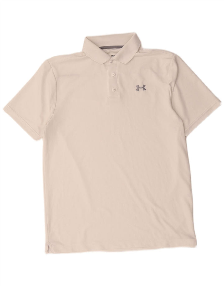 Under Armour Mens Heat Gear Polo Shirt Medium White