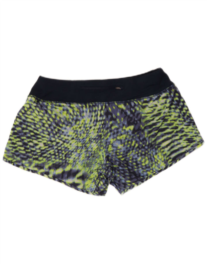 NIKE Womens Dri Fit Abstract Pattern Sport Shorts UK 14 Medium  Navy Blue
