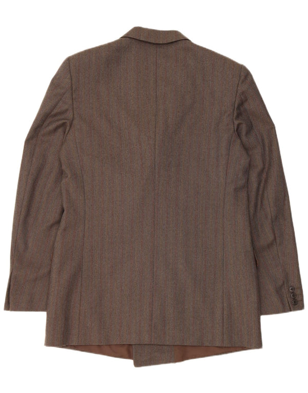Vintage Mens Double Breasted Blazer Jacket IT 50 Large Grey Pinstripe