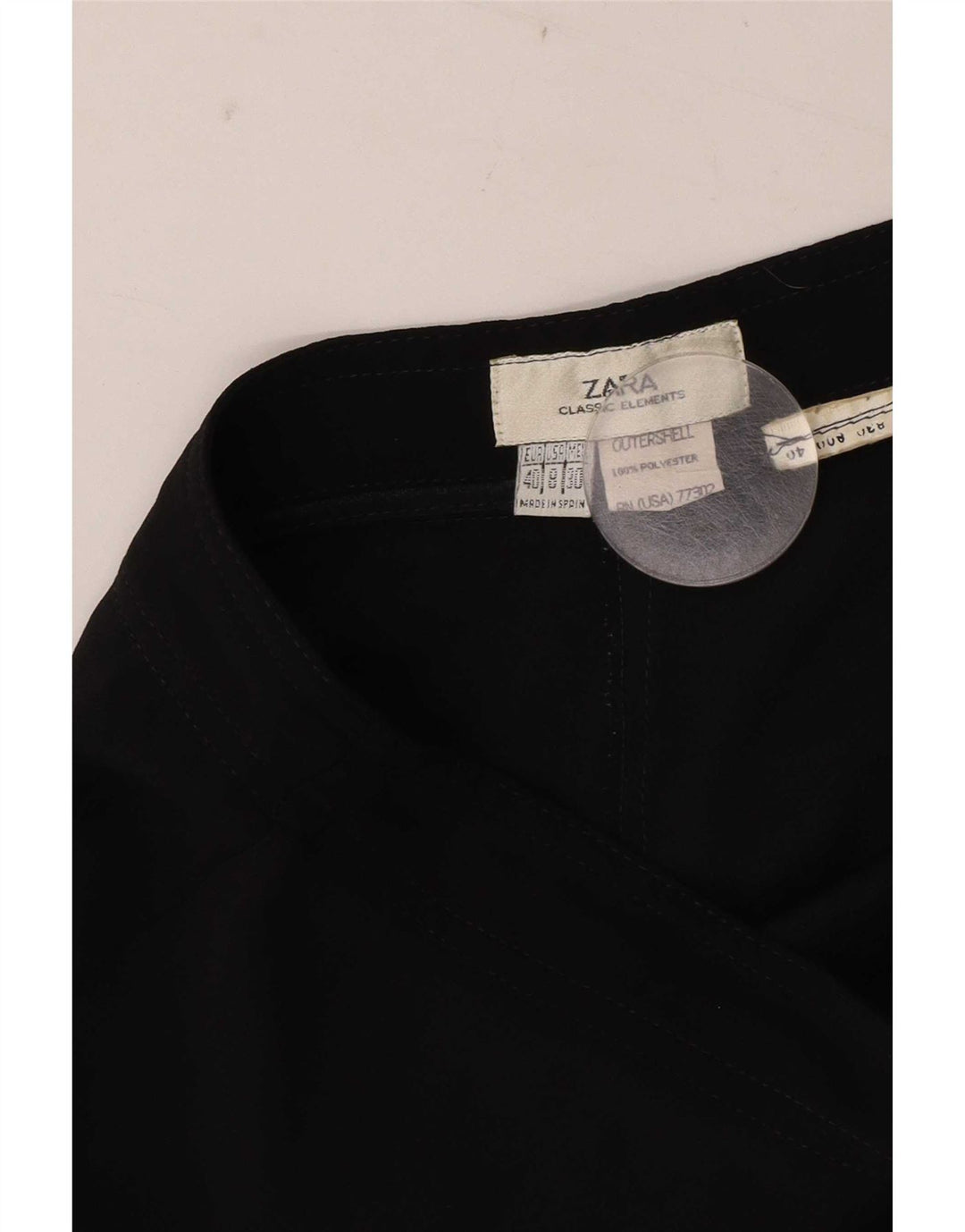 Zara Womens Loose Fit Cropped Trousers EU 40 Medium W30 L26 Sort Polyester