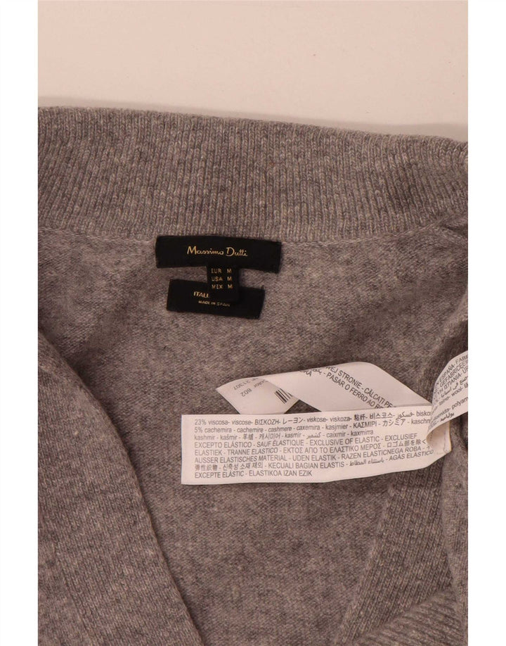 Massimo Dutti Dame Oversized Polo Neck Jumper Sweater UK 12 Medium Grey