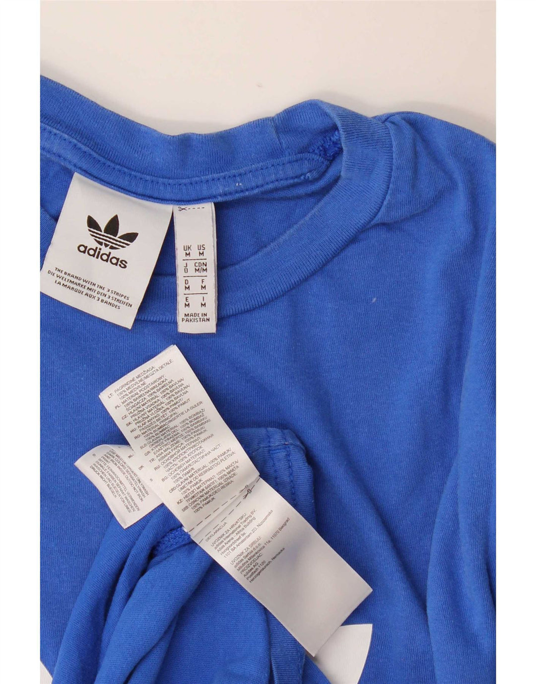 Adidas Mens Graphic T-Shirt Top Medium Blue Cotton