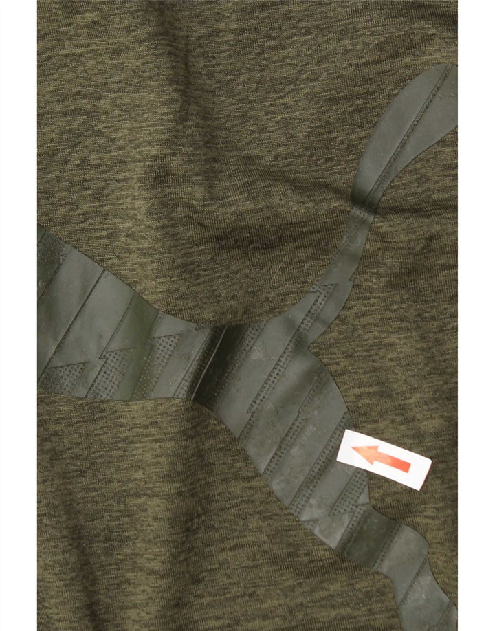 Puma Mens Graphic T-Shirt Top Small Khaki Polyester