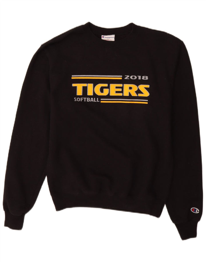 Champion Mens Tigers Graphic Sweatshirt Jumper Small Black Cotton