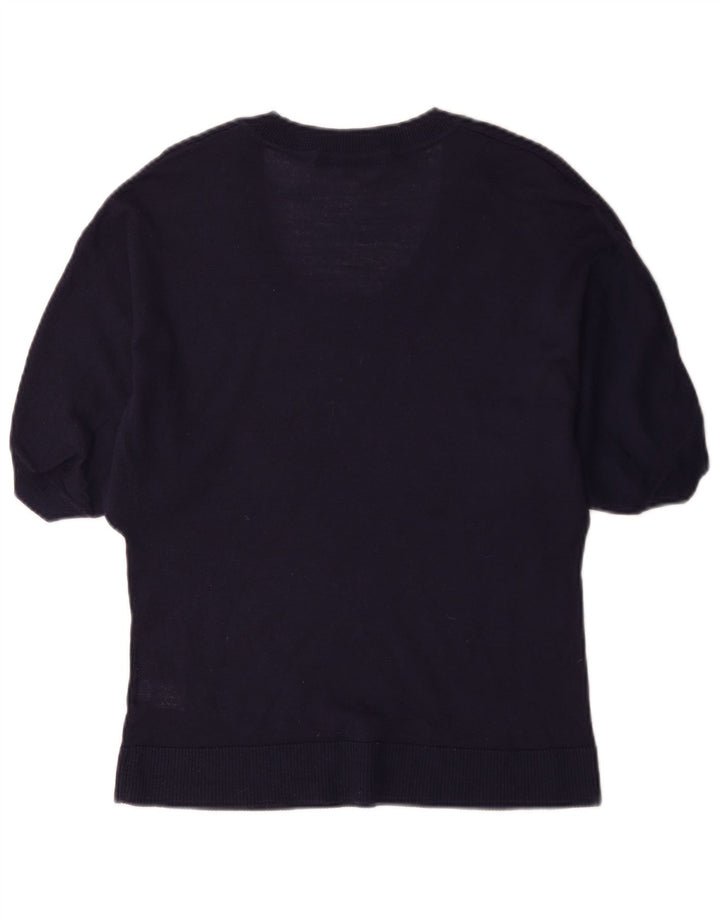Marks & Spencer Dame Boat Neck Jumper Sweater UK 12 Medium Navy Blue