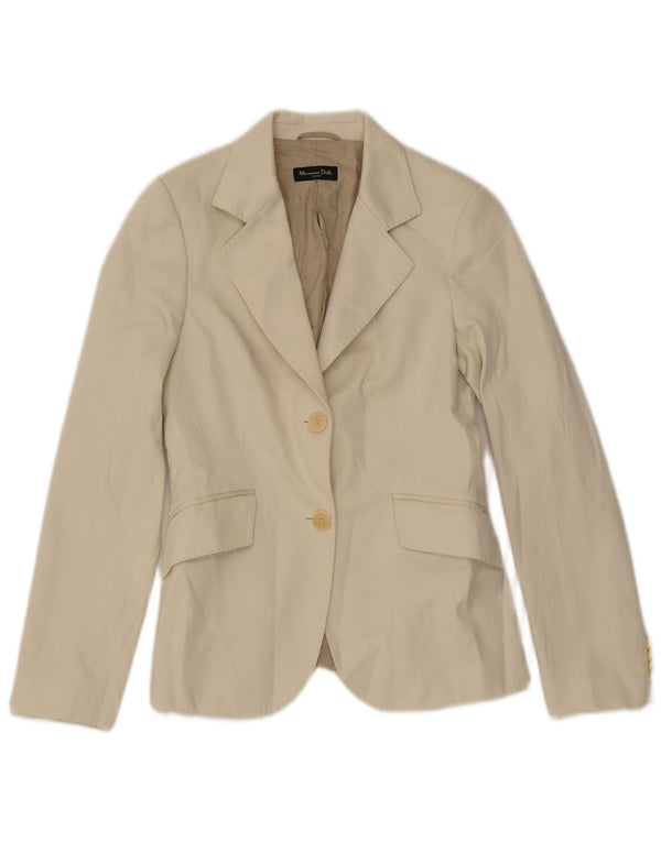 Massimo Dutti Mens 2 Button Blazer Jacket EU 38 Small Off White Cotton