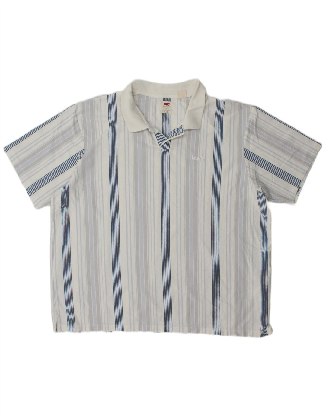 Levi's Mens Relaxed Polo Shirt XL Blue Striped Cotton