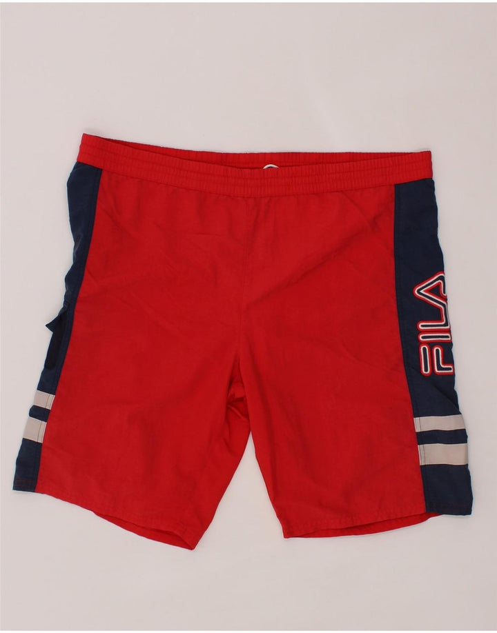 FILA Mens Swimming Shorts IT 50 Medium  Red Colourblock Vintage Fila and Second-Hand Fila from Messina Hembry 