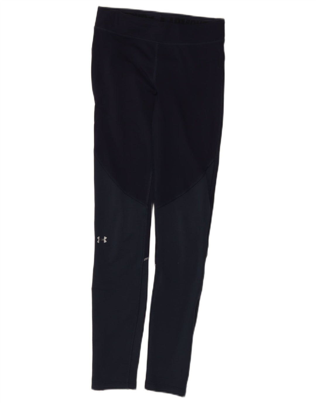 Under Armour Dame Leggings UK 4 XS Navy Blue Colourblock Polyester