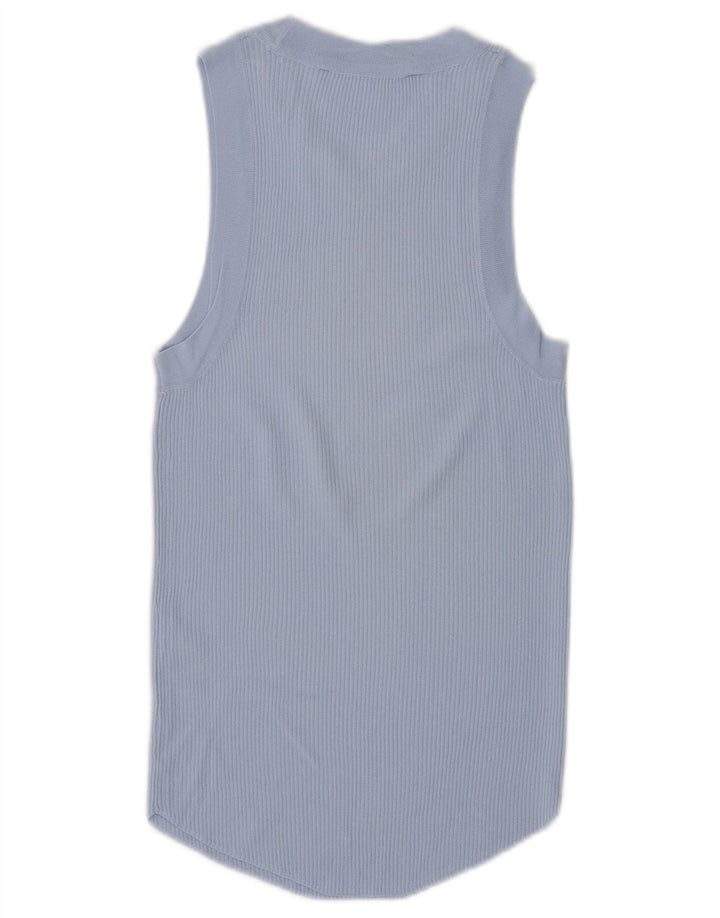 Zara Womens Vest Top UK 12 Medium Blue Viscose