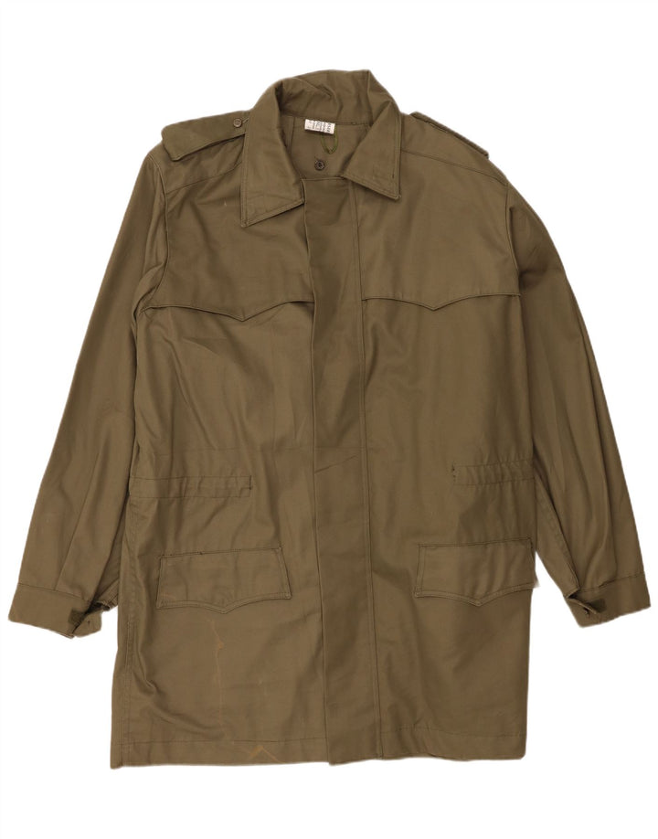 Vintage Mens Military Overcoat IT 50 Large Khaki Cotton