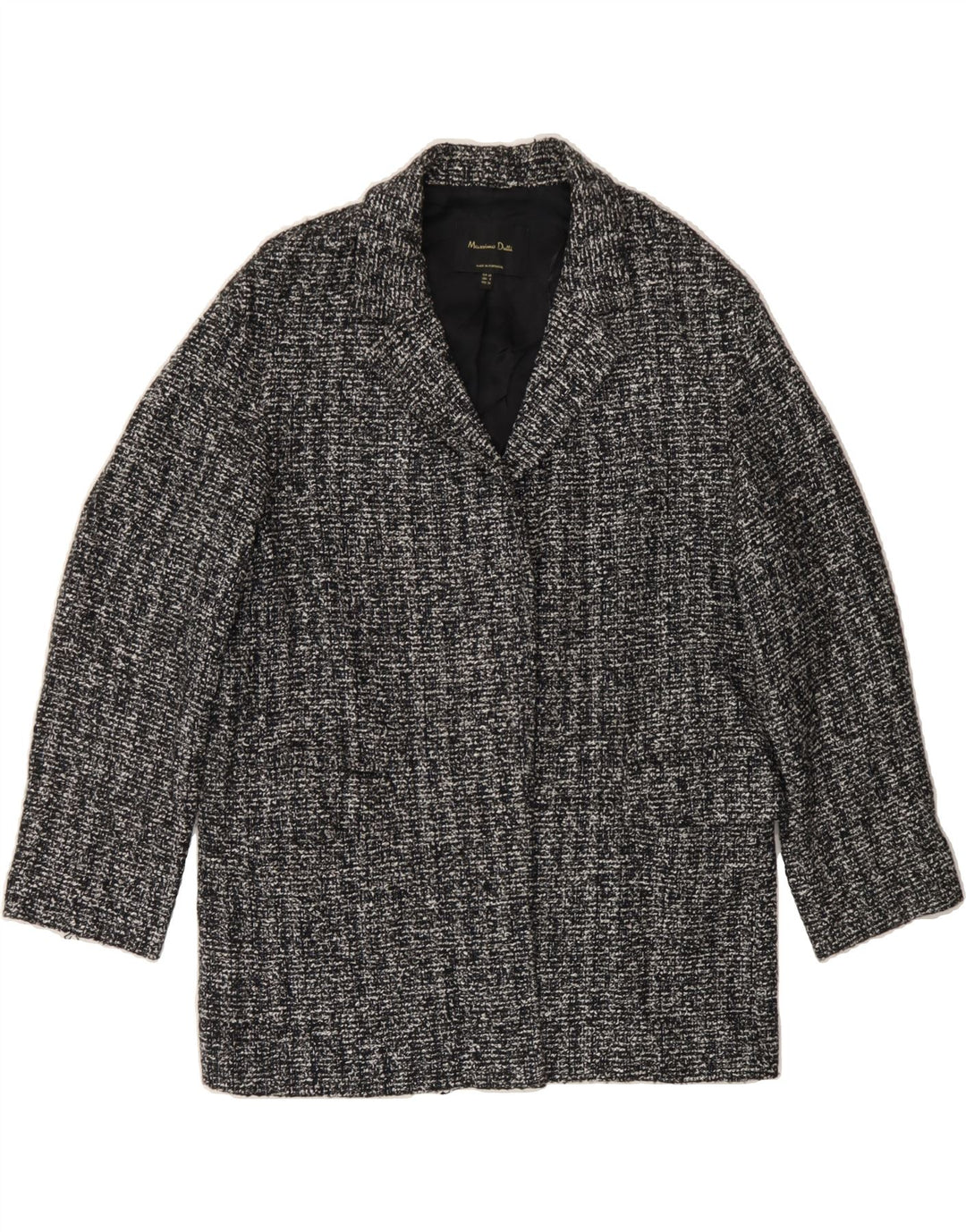 MASSIMO DUTTI Womens Overcoat EU 40 Medium Grey Flecked Cotton Vintage Massimo Dutti and Second-Hand Massimo Dutti from Messina Hembry 