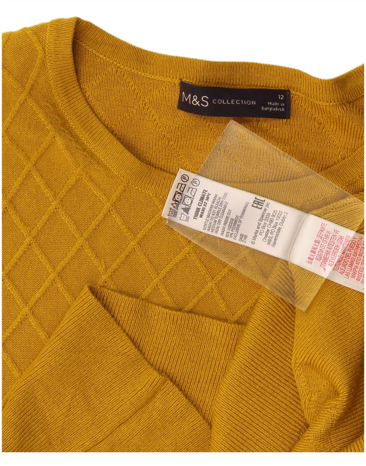 Marks & Spencer Pull col bateau pour femme UK 12 Jaune moyen