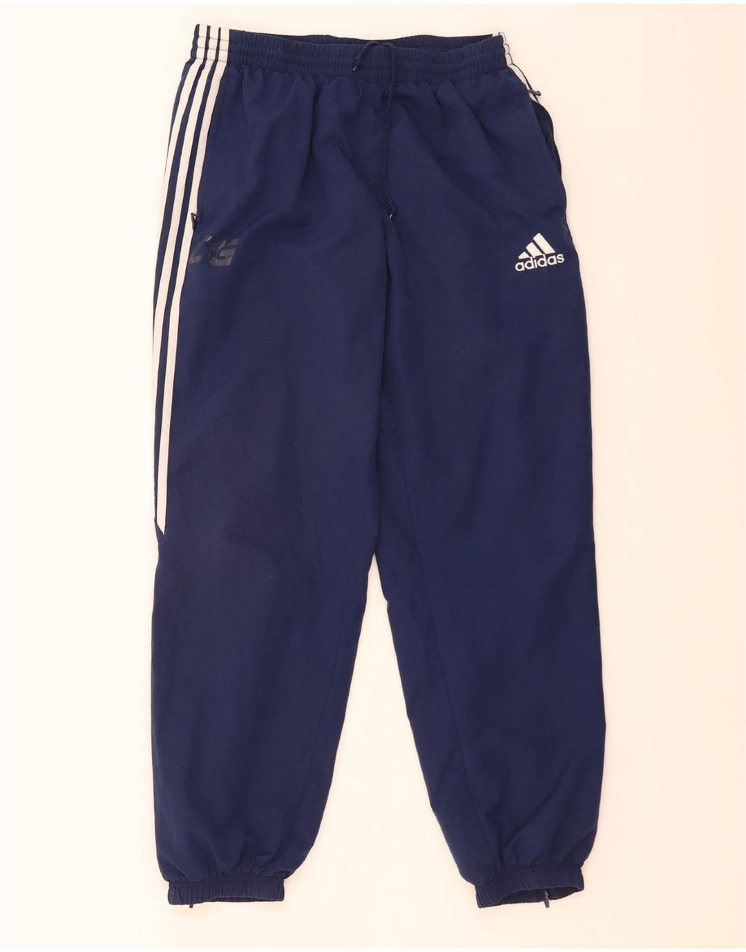 ADIDAS Mens Tracksuit Trousers Joggers Medium  Navy Blue Polyester