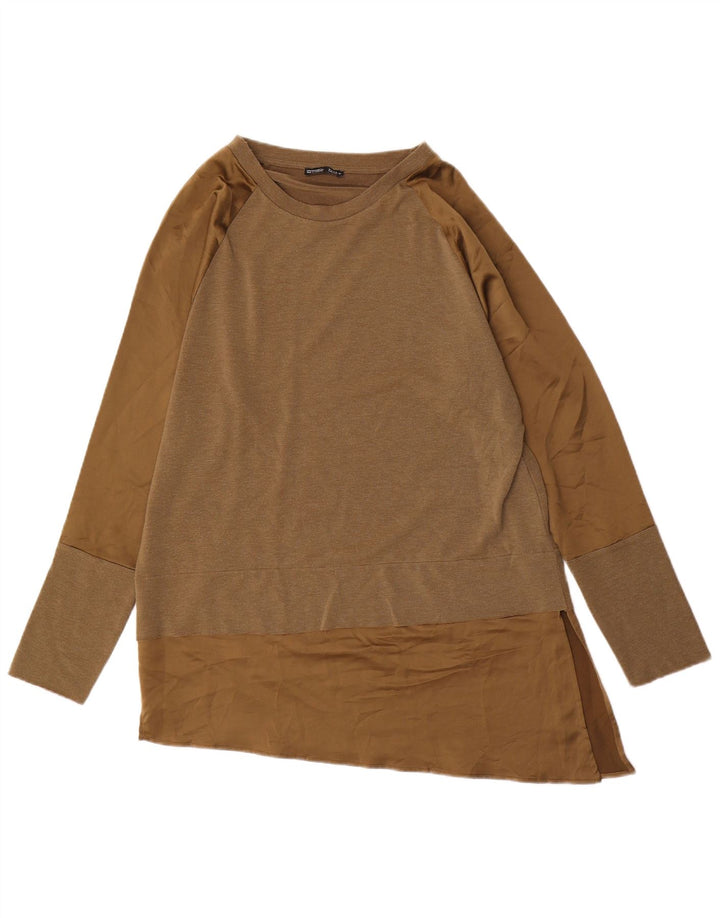 Zara Dame Asymmetrisk Tunika Top UK 14 Medium Grøn Polyester