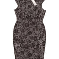 Vestido ajustado para mujer de Warehouse UK 42 Poliéster floral negro mediano