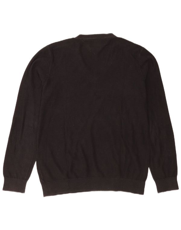 Pulover pentru bărbați Tommy Hilfiger, cu decolteu în V, XL, bumbac negru
