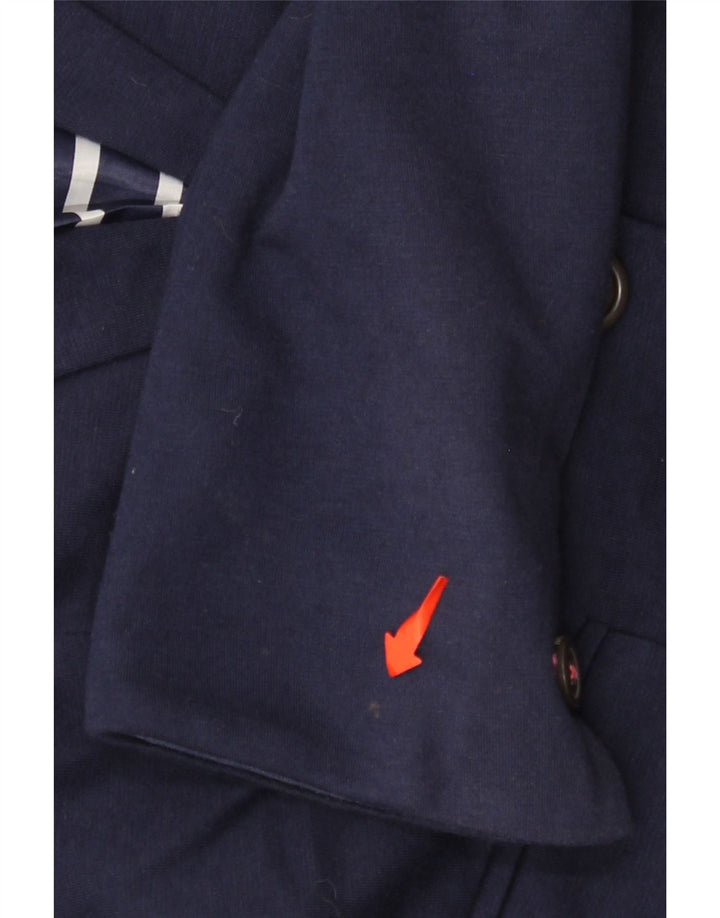 JOULES Womens 1 Button Blazer Jacket UK 10 Small Navy Blue Cotton