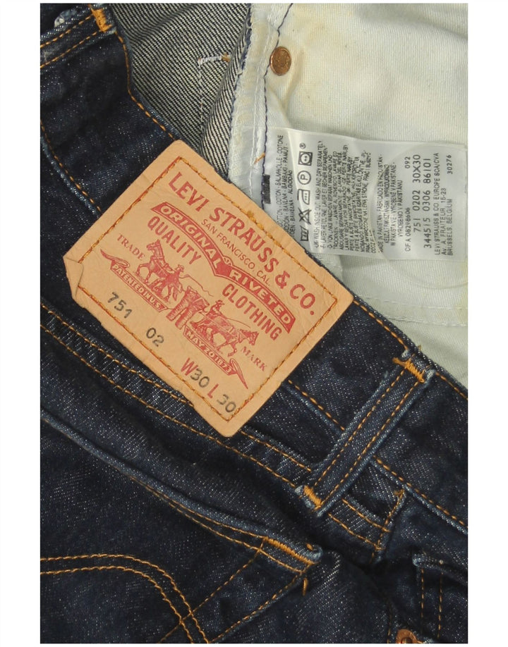 Levi's Mens 751 Straight Jeans W30 L30 Navy Blue Cotton