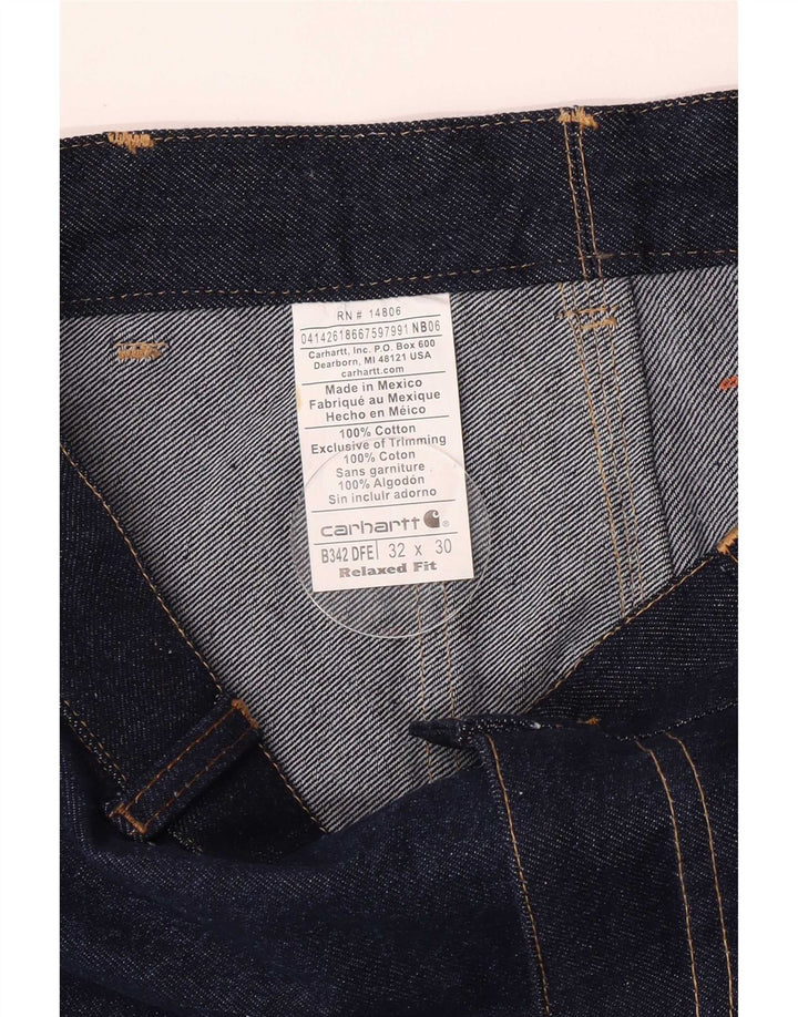 Carhartt Mens Cargo Jeans W32 L27 Navy Blue Cotton