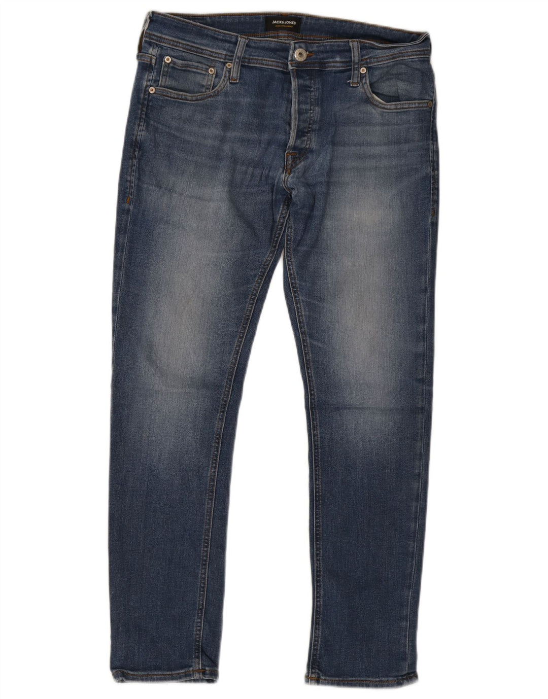 Jack & Jones Mens Slim Jeans W33 L30 Blue Cotton