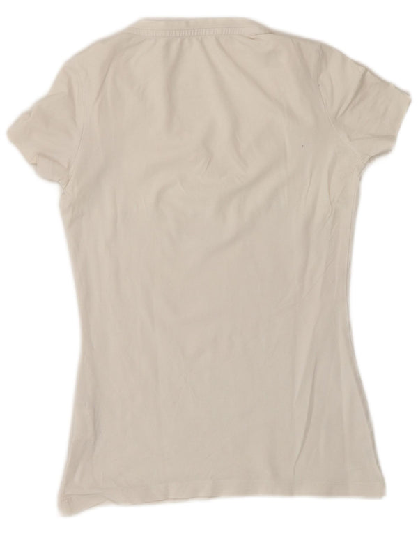 Calvin Klein Jeans Womens Graphic T-Shirt Top UK 6 XS White Cotton