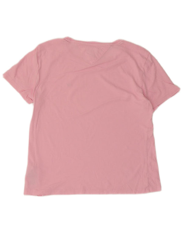 Tommy Hilfiger Womens T-Shirt Top UK 10 Small Pink Cotton