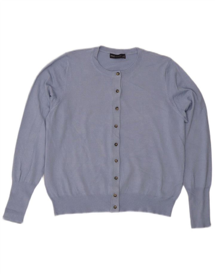 Marks & Spencer Womens Cardigan Sweater UK 16 Large Blue Viscose